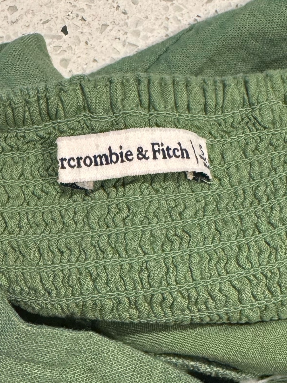 Abercrombie & Fitch Linen Square Neck Crop Top Sage Green Cottagecore Small - Picture 6 of 6